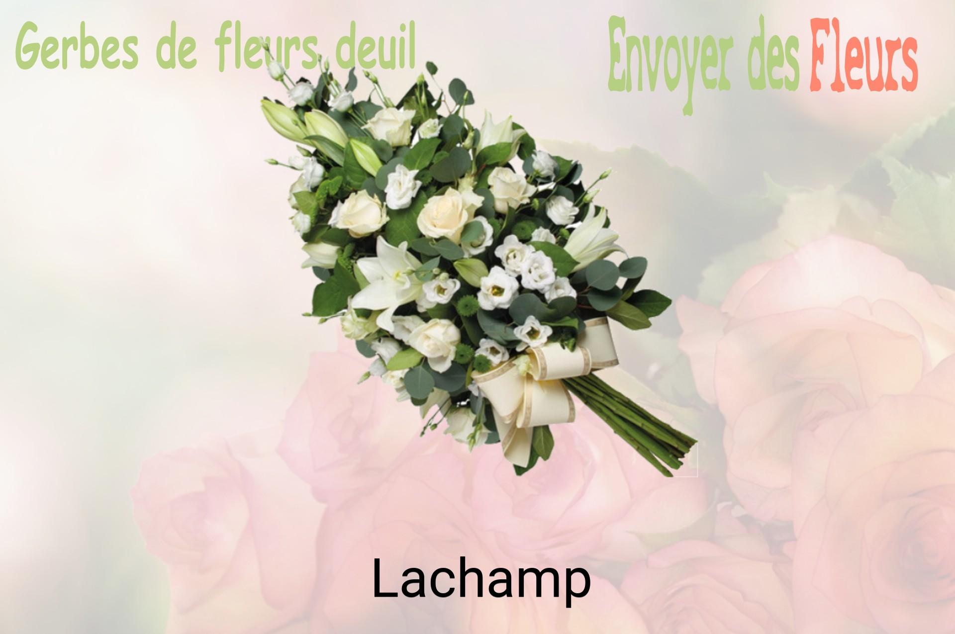 Gerbe de fleurs de deuil livrée à Lachamp